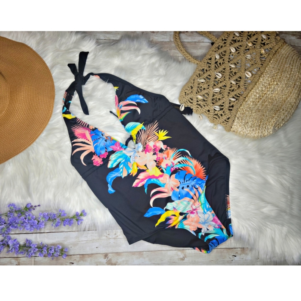 Laundry by Shelli Segal Rainflorist Plung Swimsuit